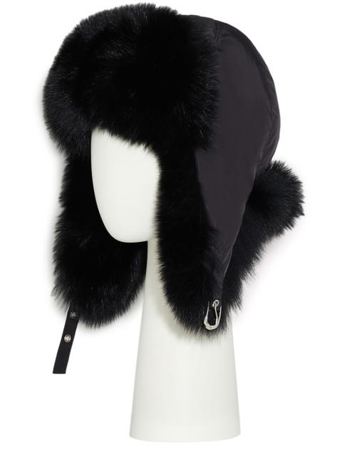 Quilted performance fabric and fox fur ushanka