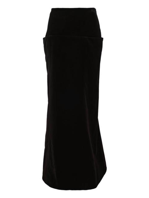 Alaïa Cotton Velvet Column Skirt