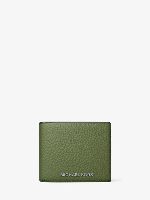 MICHAEL KORS Hudson Pebbled Leather Billfold Wallet