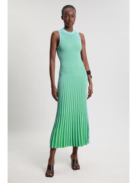 KAREN MILLEN Knit Stripe Stitch Detail Sleeveless Midi Dress