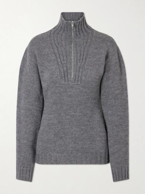 Jil Sander Ribbed-knit Wool Half-zip Turtleneck Sweater