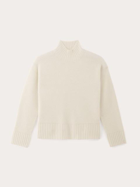 EVERLANE THE HONEYCOMB FUNNEL NECK IN WOOL CASHMERE
