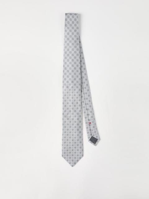 Brunello Cucinelli Geometric patterned silk tie