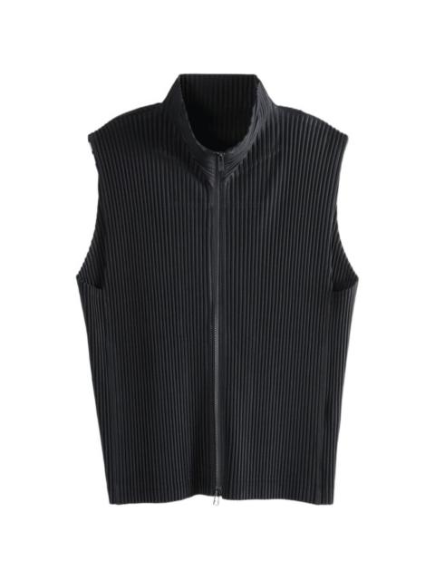 ISSEY MIYAKE Monthly Colors : April pleated zip-up T-shirt
