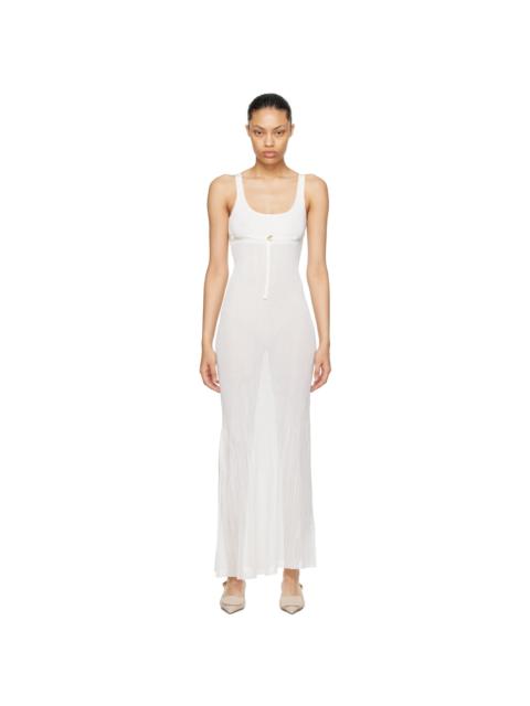 JACQUEMUS White Le Chouchou 'La Robe Maille Oranger' Maxi Dress