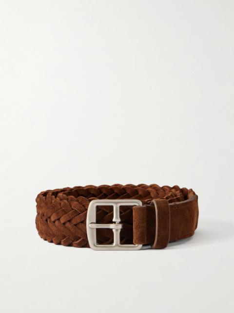OFFICINE CREATIVE 3cm Woven Suede Belt
