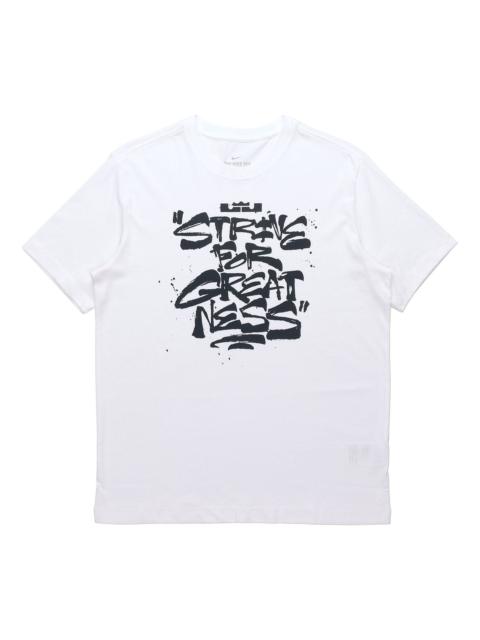 Nike 남자 나이키 Lebron 큰 농구 스포츠 알파벳 인쇄 둥근 목 짧은 소매 W