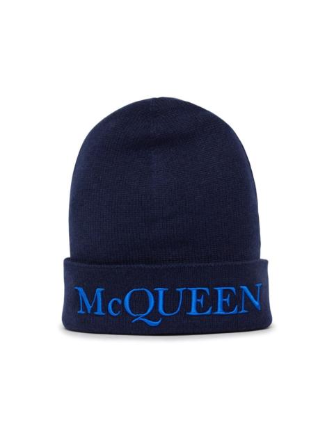 Alexander McQueen 로고 자수 캐시미어 beanie
