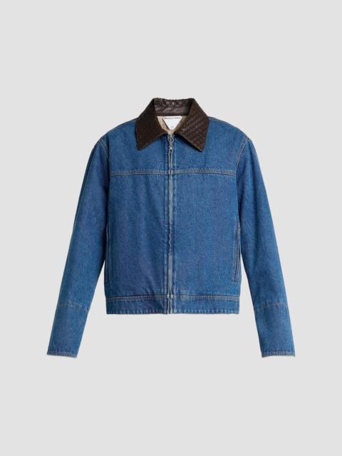Bottega Veneta Men's Medium Indigo Denim Padded Jacket - Medium Blue