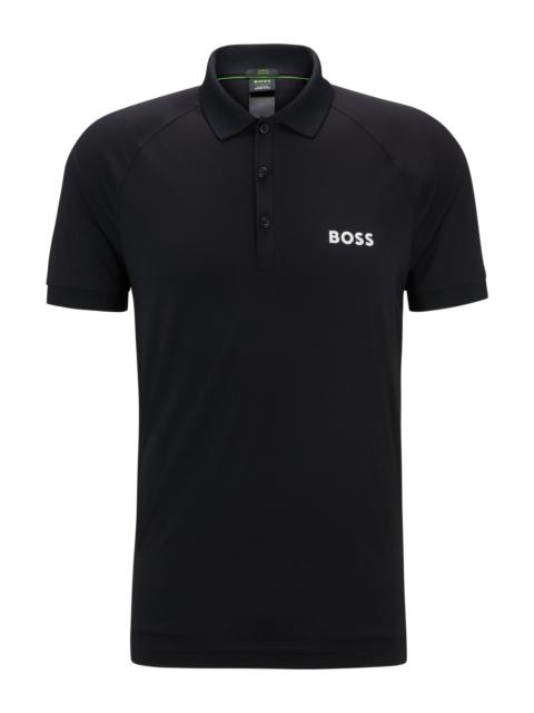 BOSS BOSS X MATTEO BERRETTINI WAFFLE-FABRIC POLO SHIRT