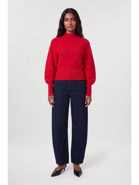 KAREN MILLEN Wool Look Rib Detail Long Sleeve Knitted Top