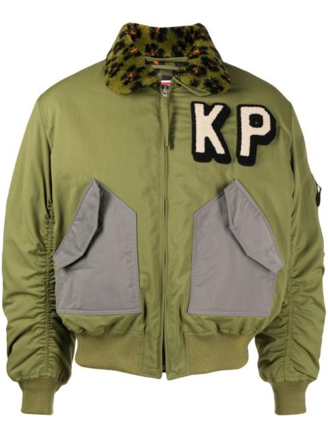 KENZO logo-embroidered bomber jacket