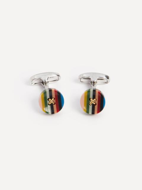 Paul Smith Signature Stripe Button Cufflinks