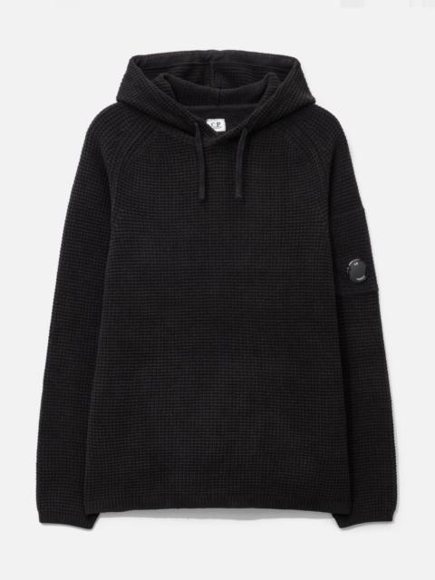 COTTON CHENILLE HOODED WAFFLE KNIT