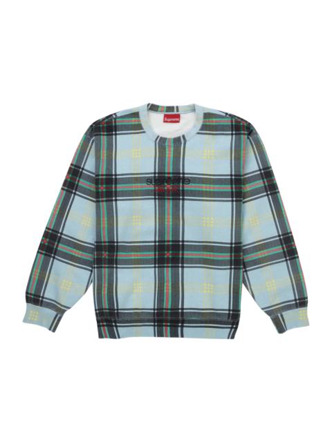 Supreme Plaid Crewneck Light Blue