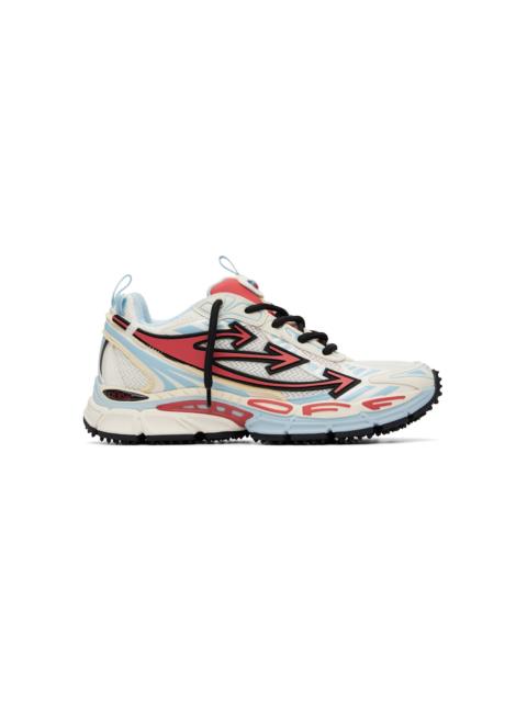 Off-White White & Blue 'Be Right Back' Mesh Sneakers