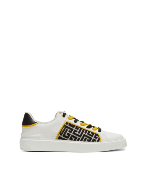 monogram-pattern lace-up sneakers