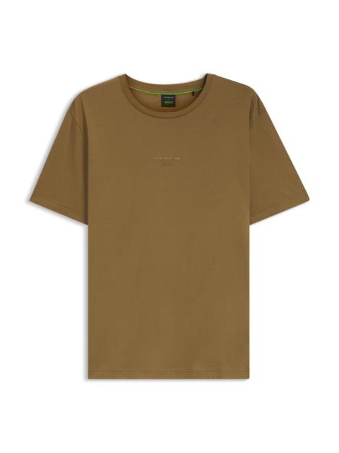 BOSS PORSCHE X BOSS MERCERIZED-COTTON T-SHIRT WITH GLOSSY LOGO
