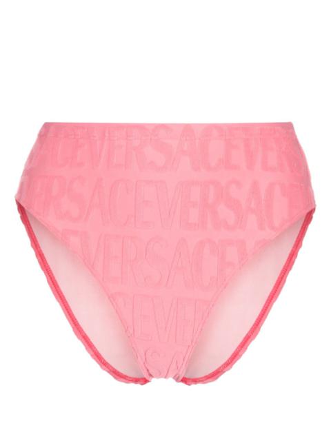 VERSACE X Dua Lipa Pink Allover Towel-Effect Bikini Bottom
