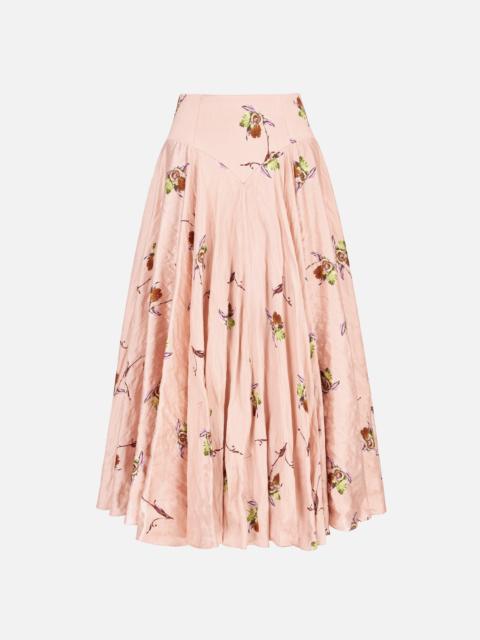 EMILIA WICKSTEAD Nera Skirt in Pink Satin