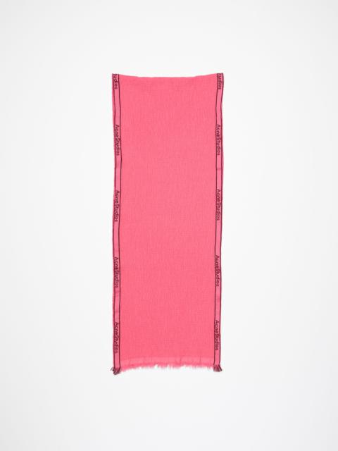 Acne Studios Logo tape scarf - Pink