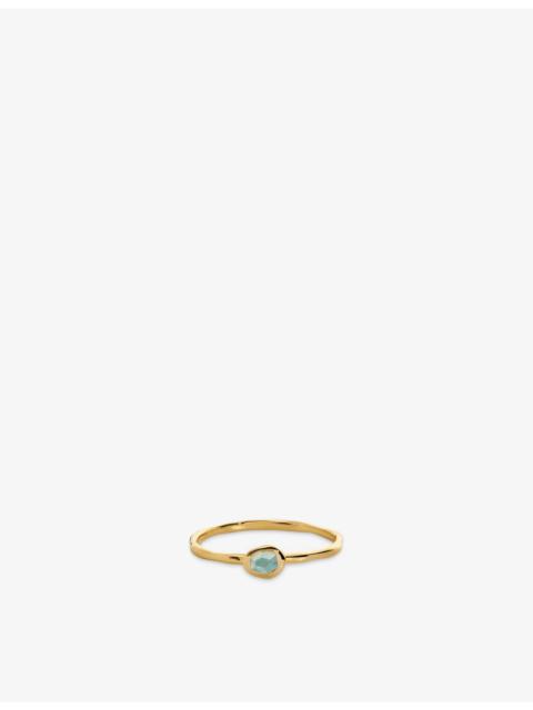 MONICA VINADER Odyssey Gemstone 18ct Yellow Gold Vermeil And Aquamarine Stacking Ring