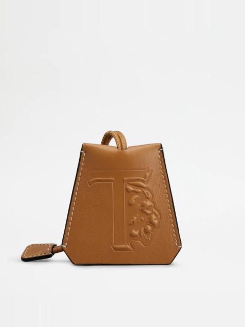 Tod's TOD'S NECK KEY HOLDER IN LEATHER - BROWN