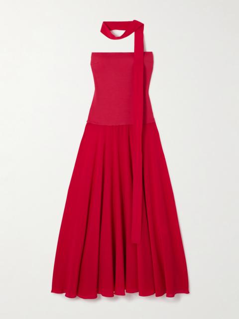 ESSE Studios Illi Strapless Crepe And Silk-satin Maxi Dress And Tie