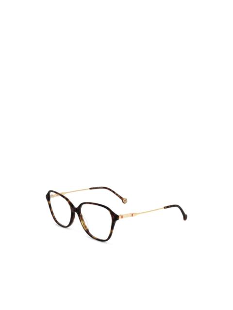 CAROLINA HERRERA tortoiseshell-effect geometric-frame glasses