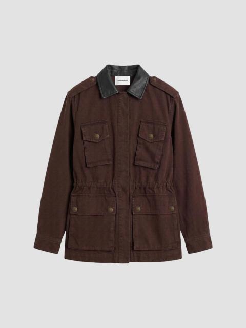 GOOD AMERICAN Women's Field Utility Cotton Jacket - Espresso