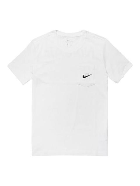 Nike Nike Pocket Air Logo Solid Color Short Sleeve White CK2235-100