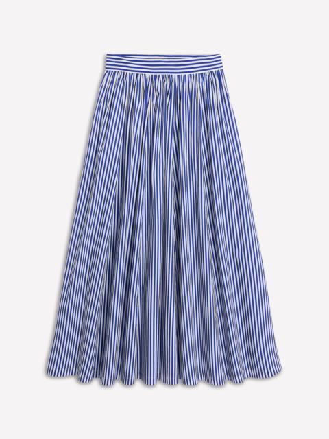 BODEN Full Poplin Maxi Skirt-Kingfisher Blue, Fine Stripe