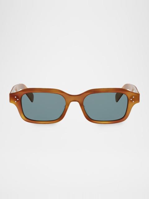 CELINE Men's 3 Dots Acetate Rectangle Sunglasses