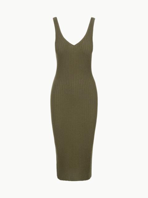 STAUD DANA CASHMERE DRESS DARK OLIVE