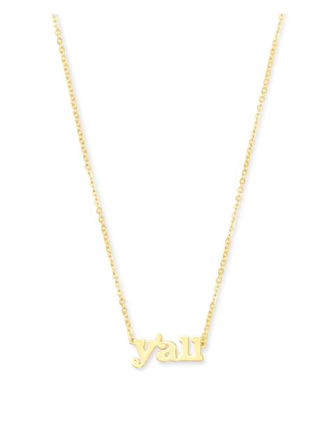 KENDRA SCOTT Y'all Pendant Necklace in 18k Gold Vermeil