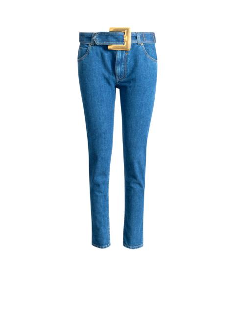 Balmain Belted denim jeans