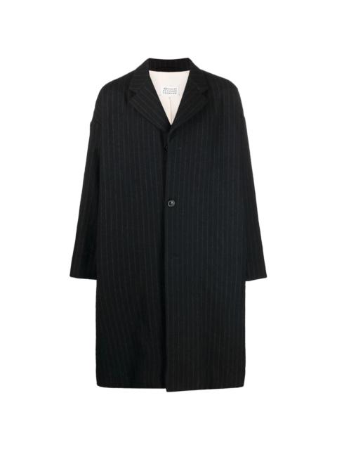 single breasted pinstripe coat