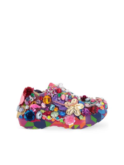 x Salomon glass crystal embellished sneakers