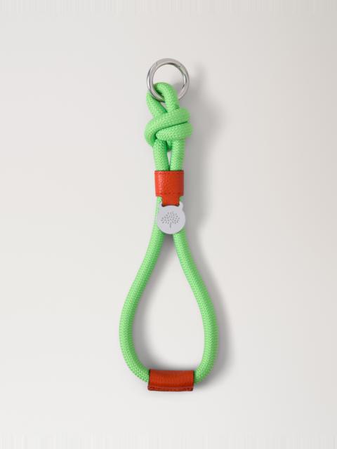 Mulberry Rope Keyring Green & Coral Orange Mixed Material