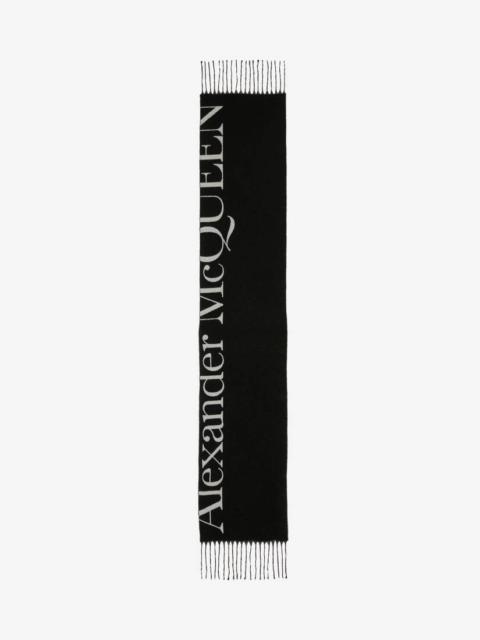 Alexander McQueen Cosy Giant Alexander Mcqueen Scarf in Black/ivory