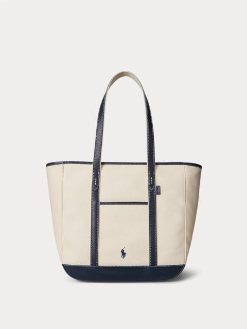 Polo Ralph Lauren Leather-Trim Canvas Medium Shopper Tote