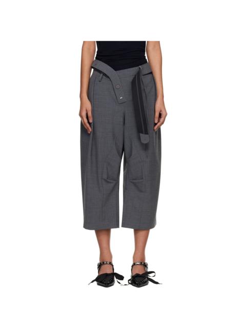 OTTOLINGER Gray Strapped Baggy Suit Shorts