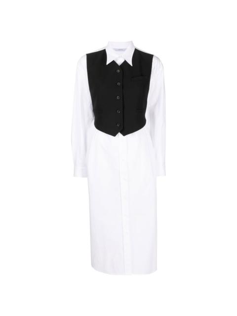 pushBUTTON waistcoat-detail shirt dress
