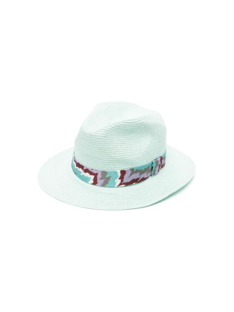 Missoni ribbon-detailed raffia sun hat