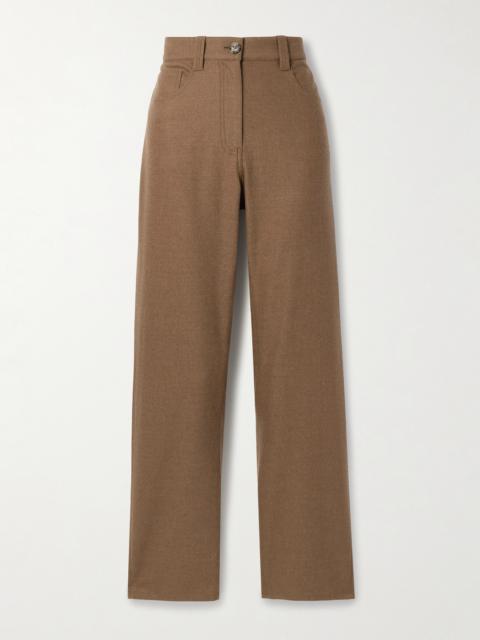 KHAITE Callum Brushed-wool Straight-leg Pants