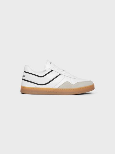 CELINE TRAINER LOW LACE-UP SNEAKER in SUEDE CALFSKIN AND CALFSKIN