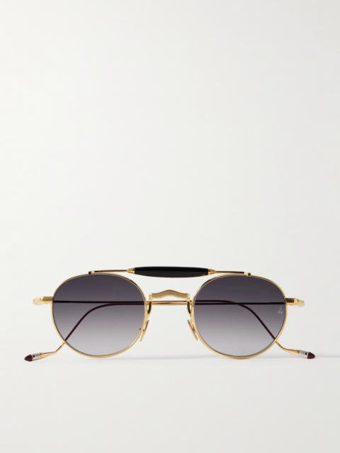 JACQUES MARIE MAGE Dasan Round-Frame Gold-Tone Beta Titanium and Acetate Sunglasses