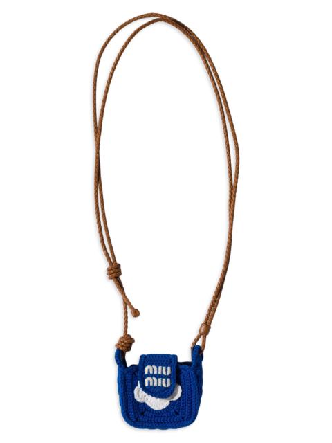 Miu Miu Women's Crochet Earbud Pouch - Blue