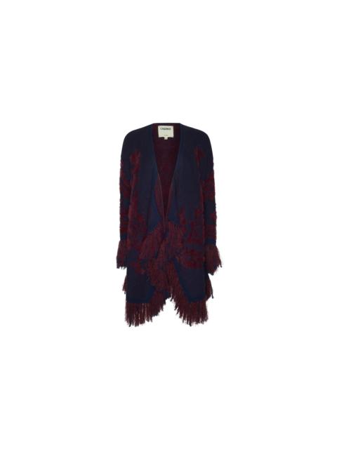 L'AGENCE Naiad Jacquard Fringe Cardigan