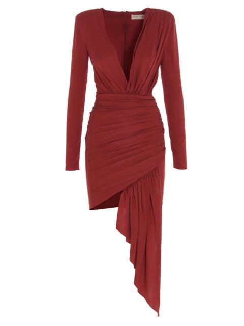 Draped Silk Dress Dresses Red